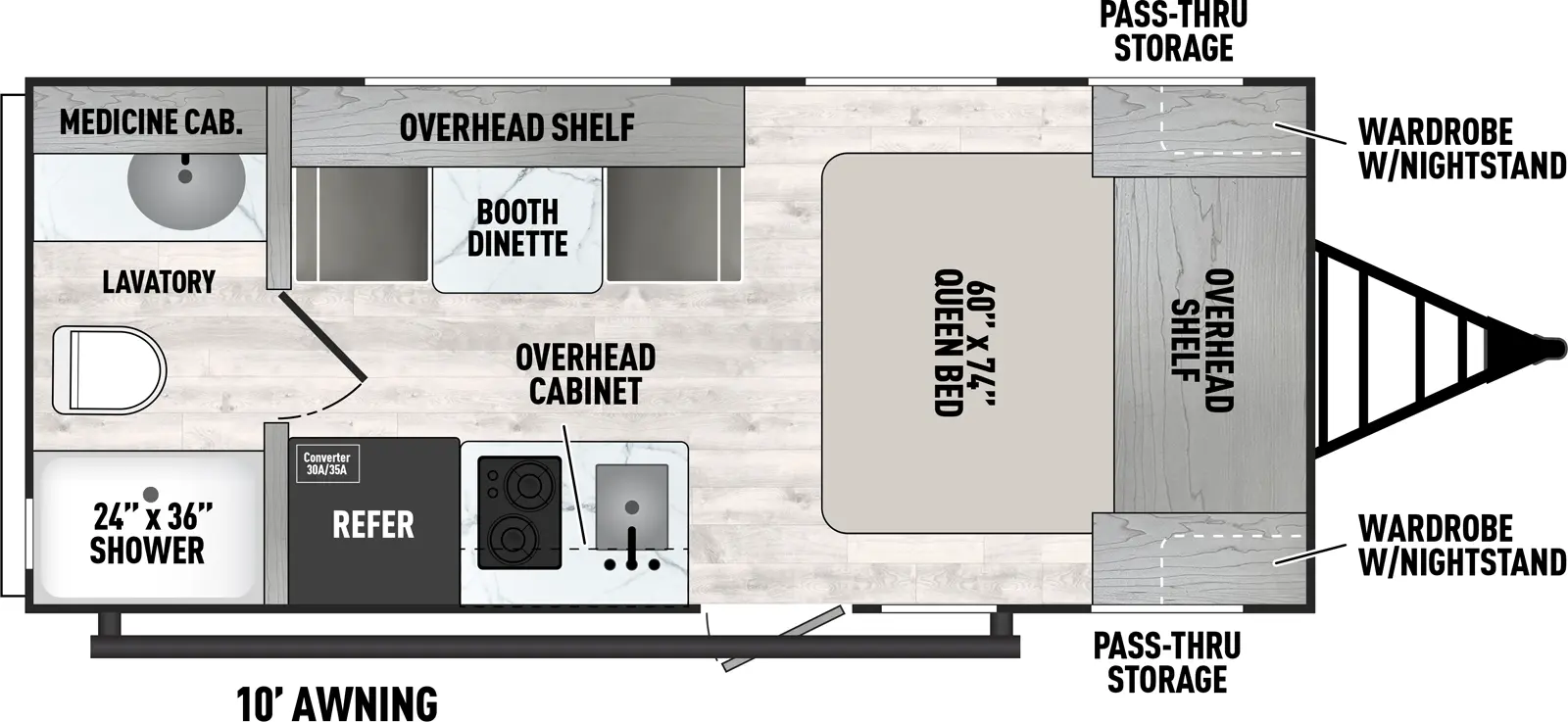 Clipper Travel Trailers 17FQ Floorplan